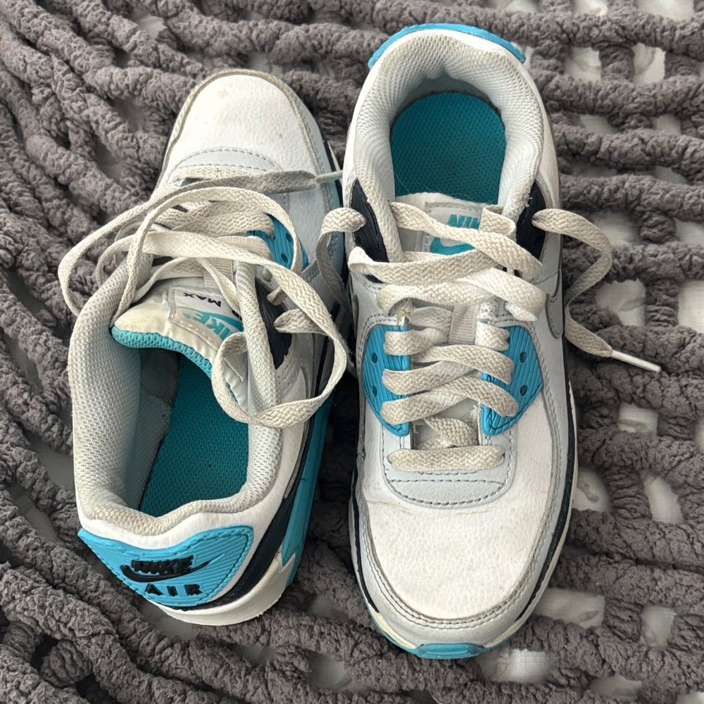 Nike Kids White and Teal Sneakers